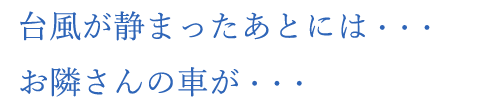 静まったあとにはお隣さんの車が